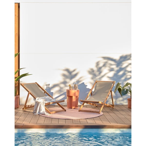 Różowy okrągły dywan odpowiedni na zewnątrz z włókien z recyklingu ø 150 cm Rodhe – Kave Home-image-1