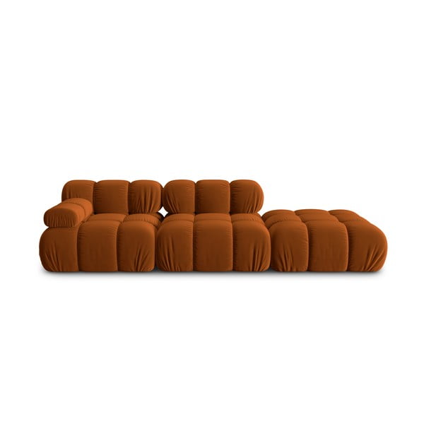 Pomarańczowa aksamitna sofa 282 cm Bellis – Micadoni Home