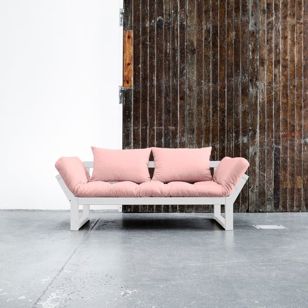 Sofa rozkładana Karup Edge White/Pink Peonie