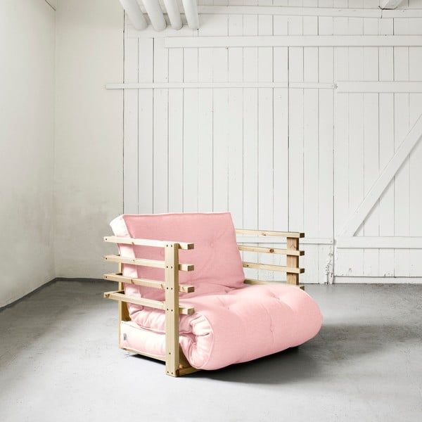 Fotel rozkładany Karup Funk Natural/Pink Peonie
