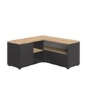 Czarna szafka pod TV w dekorze dębu 90x45 cm Angle – TemaHome