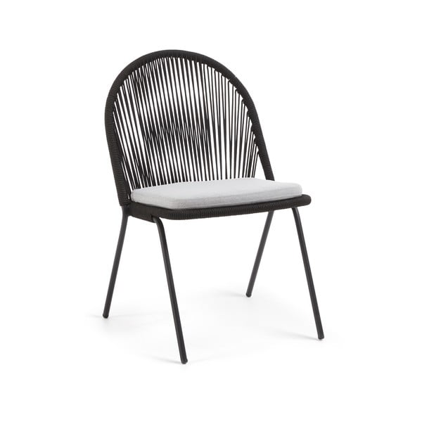 Czarne krzesło ogrodowe ze stalową konstrukcją Kave Home Stand