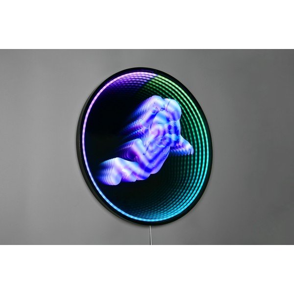 Czarna dekoracja świetlna ścienna do kontaktu ø 60 cm Duke – Reality-image-1