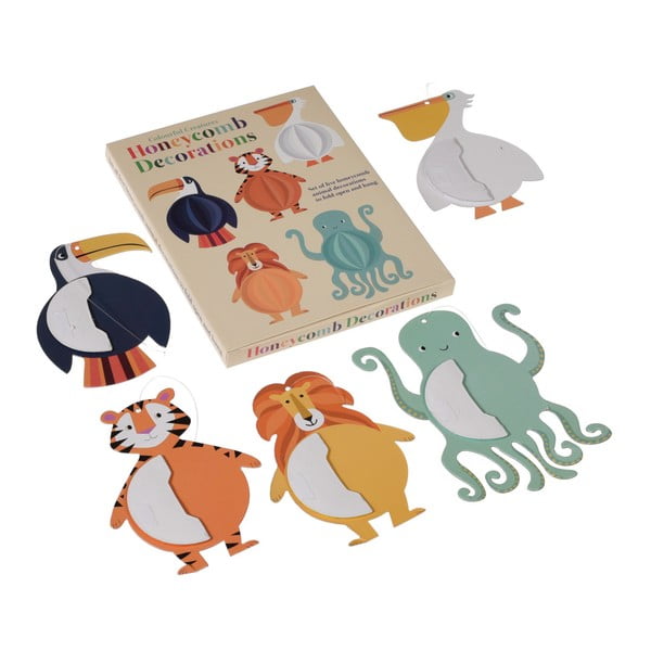 Zestaw 5 papierowych dekoracji Rex London Colourful Creatures