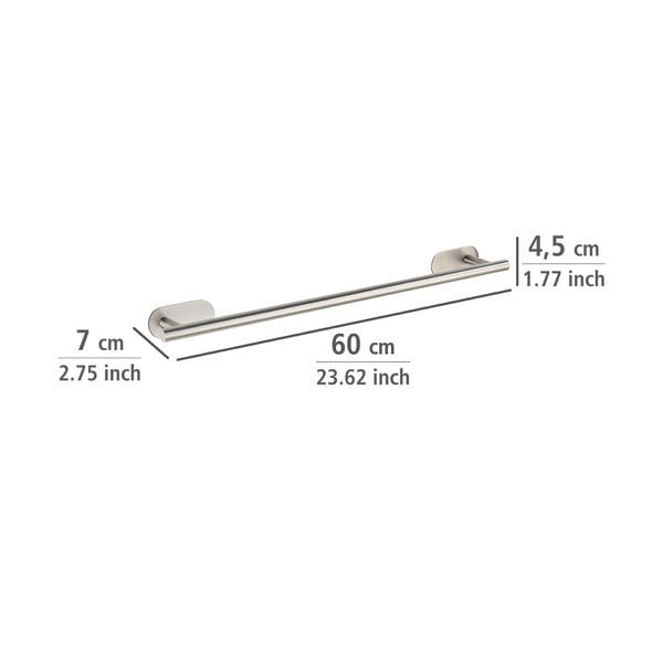 Samoprzylepny wieszak na ręczniki ze stali nierdzewnej w kolorze matowego srebra Orea Uno – Wenko-image-4