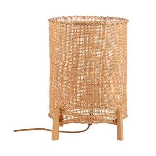 Rattanowa lampa stołowa SULION Wala, wys. 35 cm