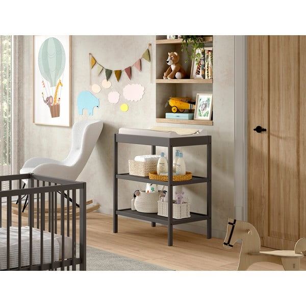 Antracytowy przewijak z litego drewna bukowego Dino – Vipack-image-1