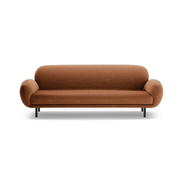 Sofa z materiału bouclé w kolorze terakoty 208 cm Poppy – Micadoni 