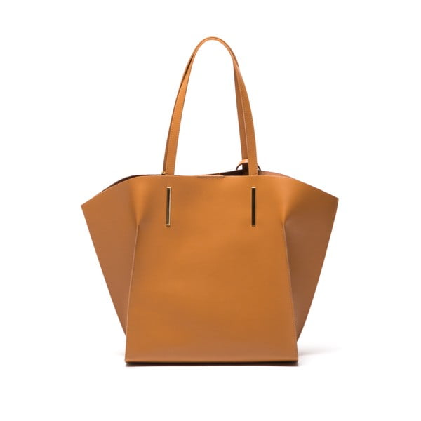 Brązowa skórzana torebka Mangotti Kalina  -image-1