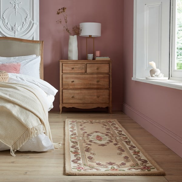 Beżowy wełniany chodnik FlairRug Aubusson, 67x210 cm-image-1