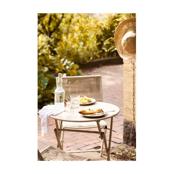 Beżowy metalowy zestaw mebli ogrodowych dla 2 osób Arcas – House Nordic-image-4