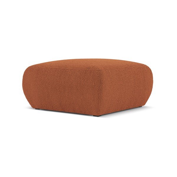 Brązowy puf z materiału bouclé Molino – Micadoni Home-image-1
