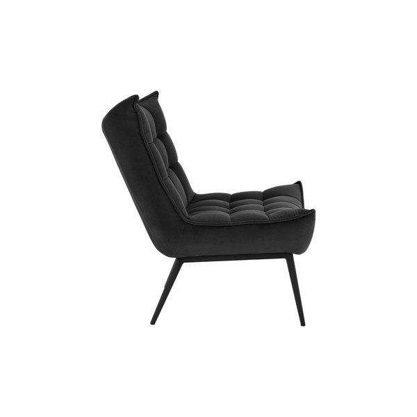 Czarny aksamitny fotel Legend – Ellos Home-image-3