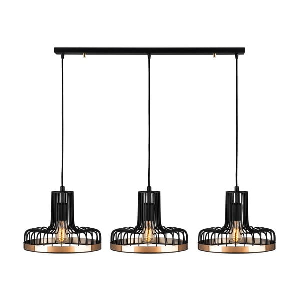 Lampa wisząca w czarno-miedzianym kolorze z metalowym kloszem Fellini – Opviq lights