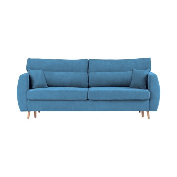 Niebieska 3-osobowa sofa rozkładana ze schowkiem Cosmopolitan design Sydney, 231x98x95 cm