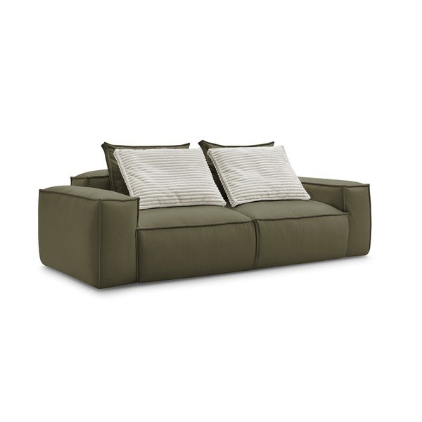 Zielona sofa z imitacji skóry 260 cm Boheme – Bobochic Paris-image-4