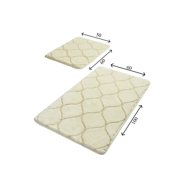 Zestaw 2 beżowych prostokątnych dywaników łazienkowych Foutastic Wave-image-2