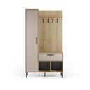 Kremowo-naturalny zestaw do przedpokoju w dekorze dębu 108x195x35 cm Heidy – Marckeric