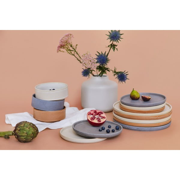 12-częściowy zestaw szarych naczyń kamionki Bonami Selection Malia-image-4