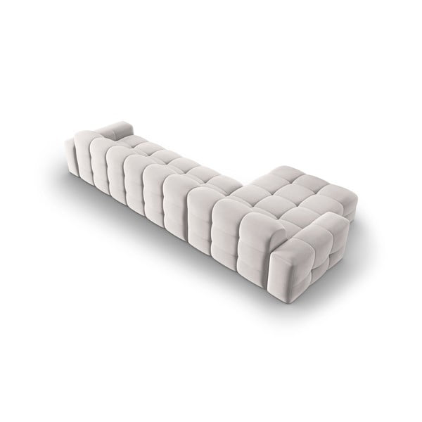 Jasnoszary aksamitny narożnik (lewostronny) Kendal – Micadoni Home-image-4