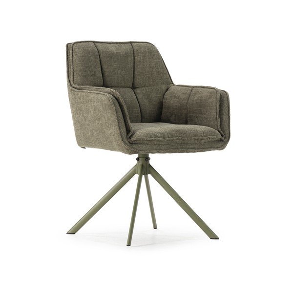 Zielone tapicerowane fotele jadalniane zestaw 2 szt. Keiko – Marckeric