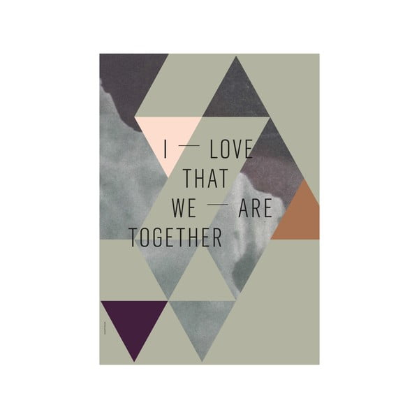 Plakat autorski We Are Together Olive, 50x70 cm