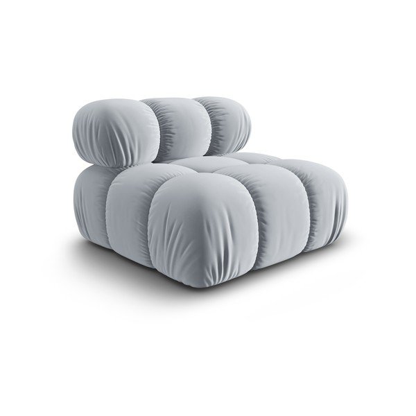 Jasnoniebieski aksamitny moduł sofy (moduł środkowy) Bellis – Micadoni Home-image-3