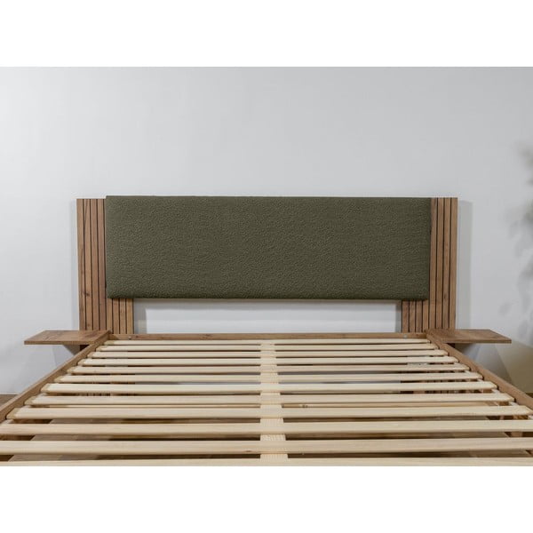 Zielone łóżko dwuosobowe ze stelażem 140x190 cm Lior – Bobochic Paris-image-4