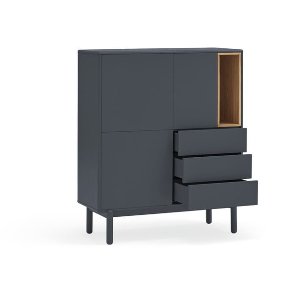 Ciemnoszara wysoka komoda 100x120 cm Corvo – Teulat-image-3