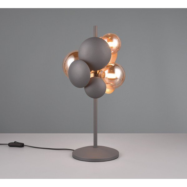 Lampa stołowa w szaro-złotym kolorze ze szklanym kloszem (wys. 50 cm) Bubble – Trio Select-image-1