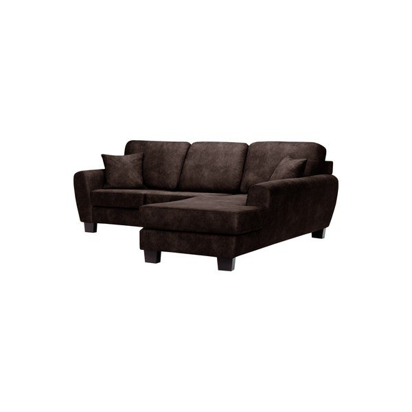 Ciemnobrązowa sofa narożna z szezlongiem po prawej stronie Rodier Intérieus Tweed2-image-1