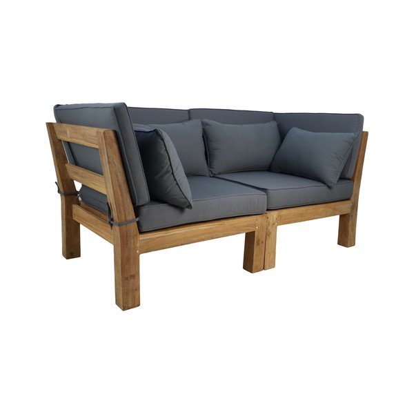 Szara sofa ogrodowa z drewna tekowego Aruba – HSM collection-image-2