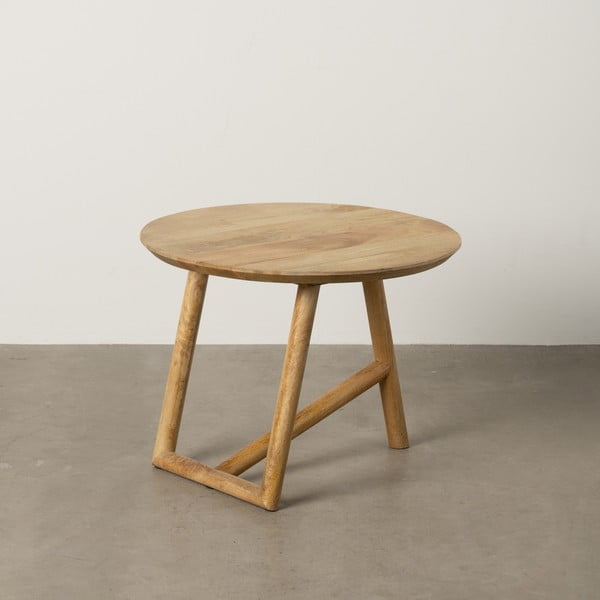 Okrągły stolik z litego drewna mango w naturalnym kolorze ø 60 cm Mao – Ixia-image-1