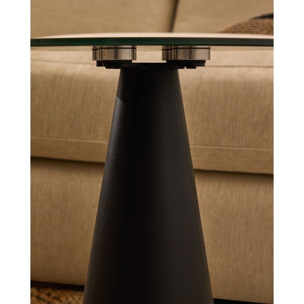 Okrągły stolik ze szklanym blatem ø 35 cm Wilshire – Kave Home-image-2