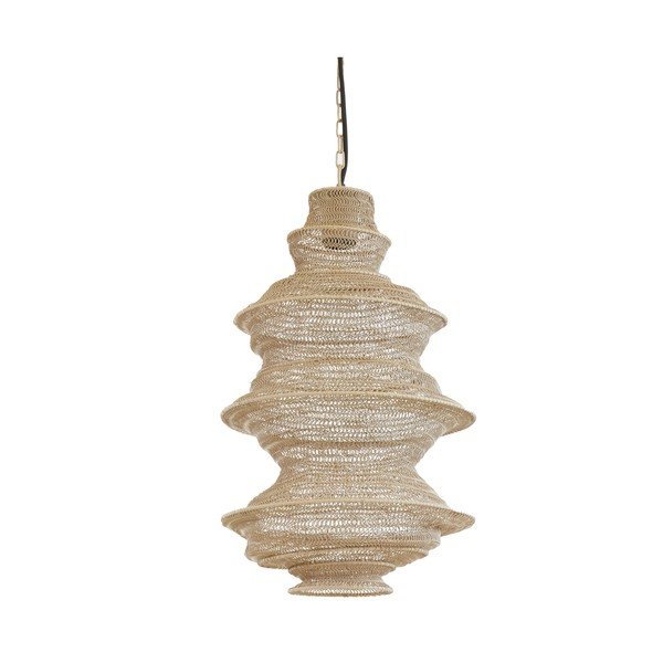 Beżowa metalowa lampa wisząca Nakisha – Light & Living