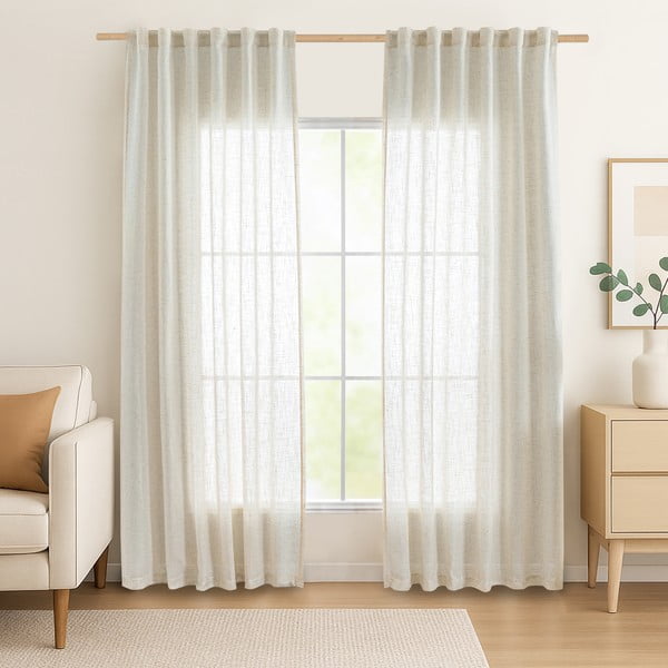 Zasłona w kolorze kości słoniowej 140x270 cm Velari – Restilo-image-1