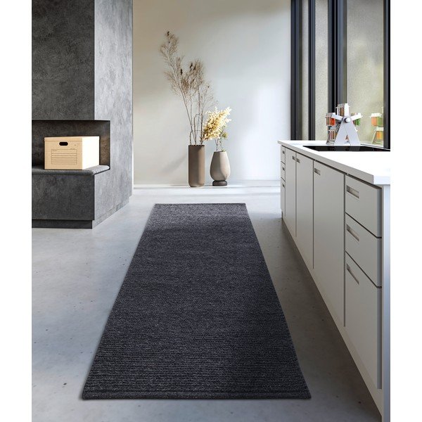 Ciemnoszary wełniany chodnik tkany ręcznie 80x200 cm Francois – Villeroy&Boch-image-1