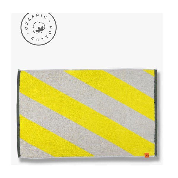 Żółty dywanik łazienkowy z bio bawełny 50x80 cm Diagonal – Mette Ditmer Denmark-image-3