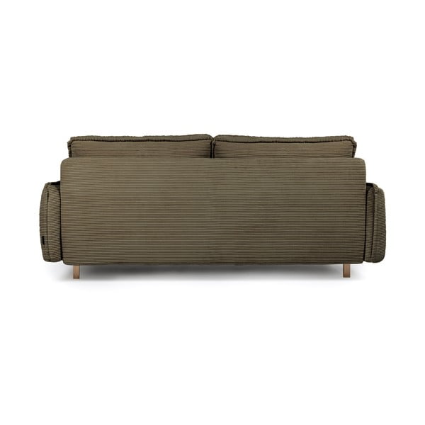 Zielona sztruksowa rozkładana sofa 218 cm Tori – Bonami Selection-image-4