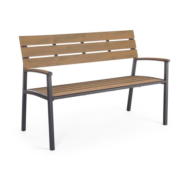 Metalowa ławka ogrodowa w naturalnym kolorze Isak – Bizzotto-image-2
