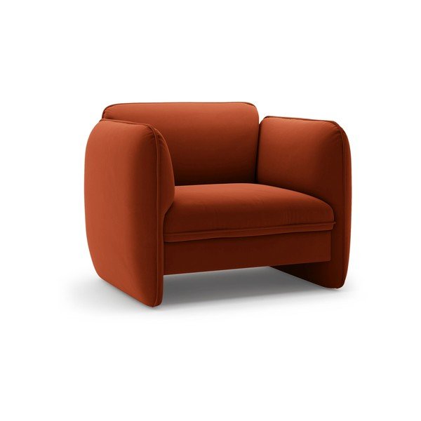 Ceglasty aksamitny fotel Georgia – Micadoni 