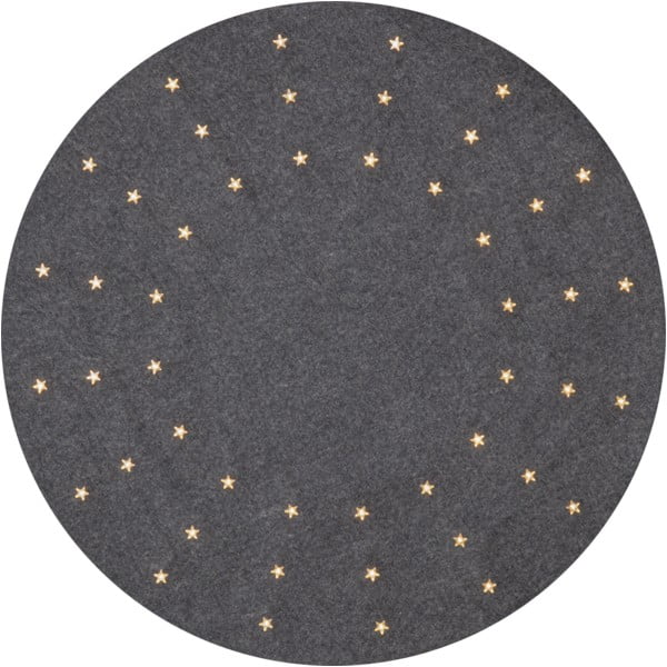Szary dywan pod choinkę z oświetleniem LED Star Trading Granne, ø 80 cm