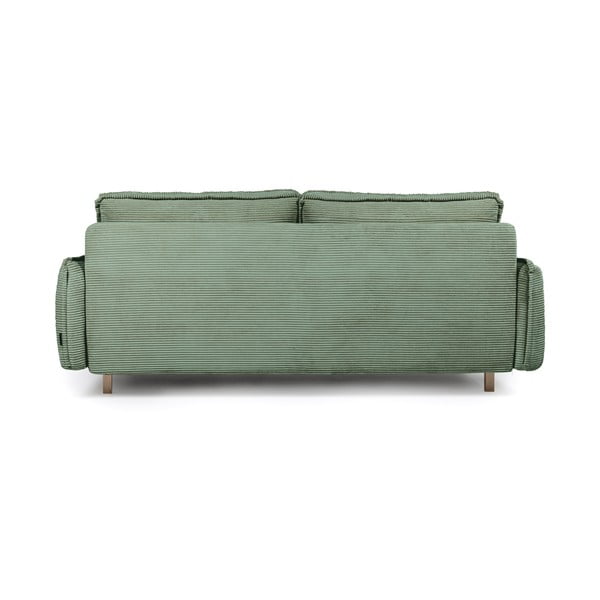 Jasnozielona sztruksowa rozkładana sofa 218 cm Tori – Bonami Selection-image-4