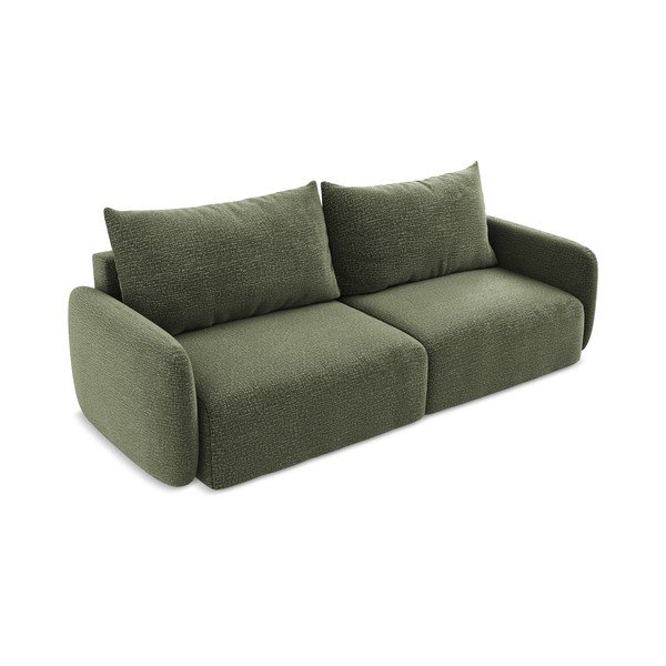 Zielona rozkładana/ze schowkiem sofa 238 cm Kalena – Makamii-image-2