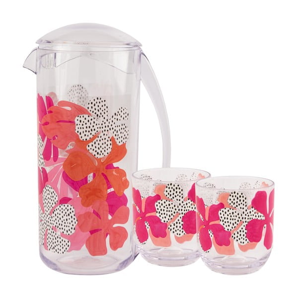 Różowo-pomarańczowy dzbanek piknikowy Navigate, 2 l-image-2