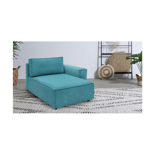 Niebieski sztruksowy moduł sofy (prawostronny) Nihad modular – Bobochic Paris-image-1