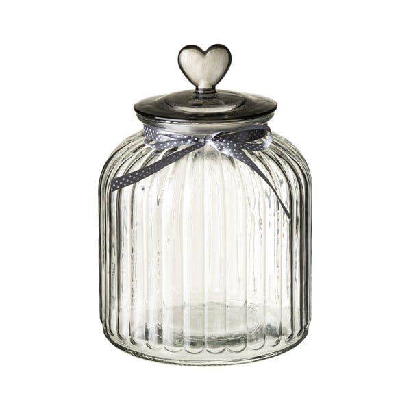 Szklany słoik z wieczkiem w srebrnym kolorze Unimasa Heart, 4,2 l