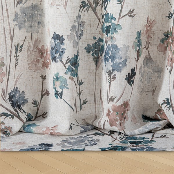 Jasnoniebieska/kremowa zasłona 135x250 cm Flosi – Restilo-image-4