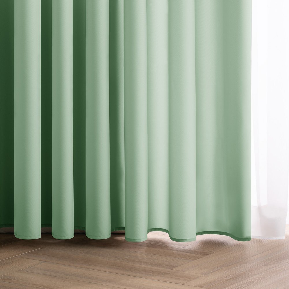 Miętowa zasłona częściowo zaciemniająca (dimout) 140x250 cm Carli Tie – Restilo (zdjęcie 2)