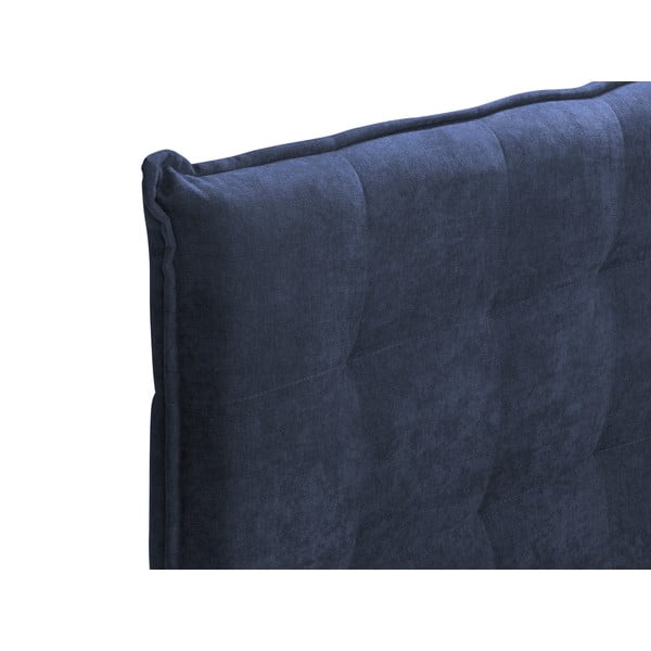 Ciemnoniebieske łóżko boxspring ze schowkiem 200x200 cm Echaveria – Mazzini Beds-image-4